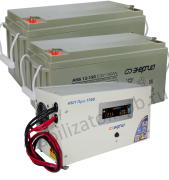 фото ИБП Pro 1700 ВА с двумя батареями 150 Ач для автономного питания 1,2 кВт на ~ 2 часа