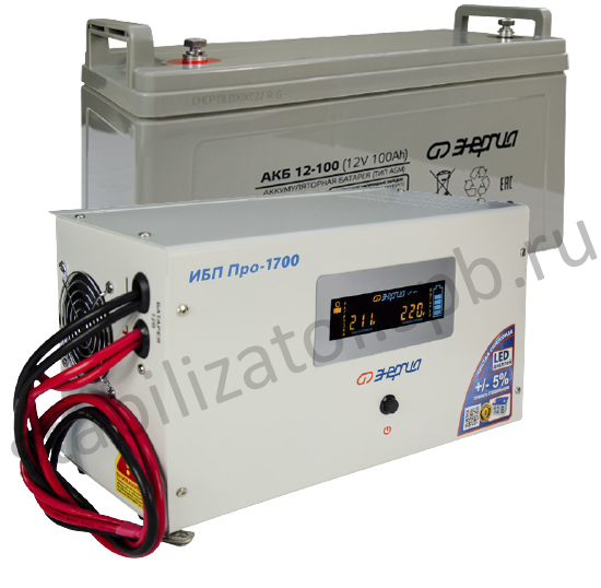 ИБП Pro 1700 ВА с батареей 100 Ач для автономного питания 1,2 кВт на ~ 45 мин